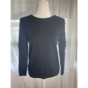 Loft Size X-Small Sweater Black with Cut‎ Out Shoulders